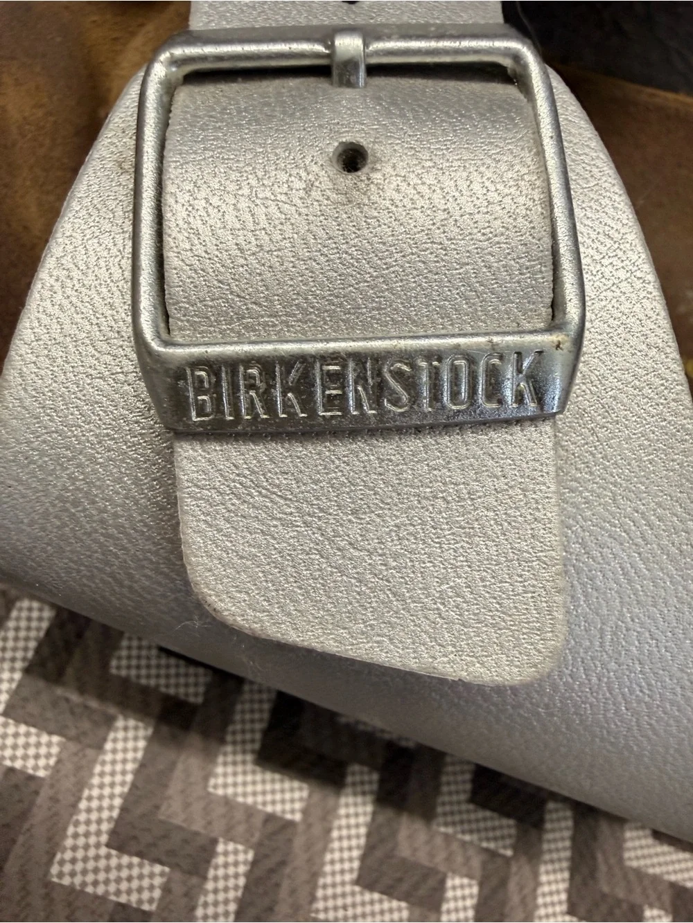 Birkenstock Silver Single Strap Sandals